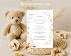 Floral Baptism Invitation