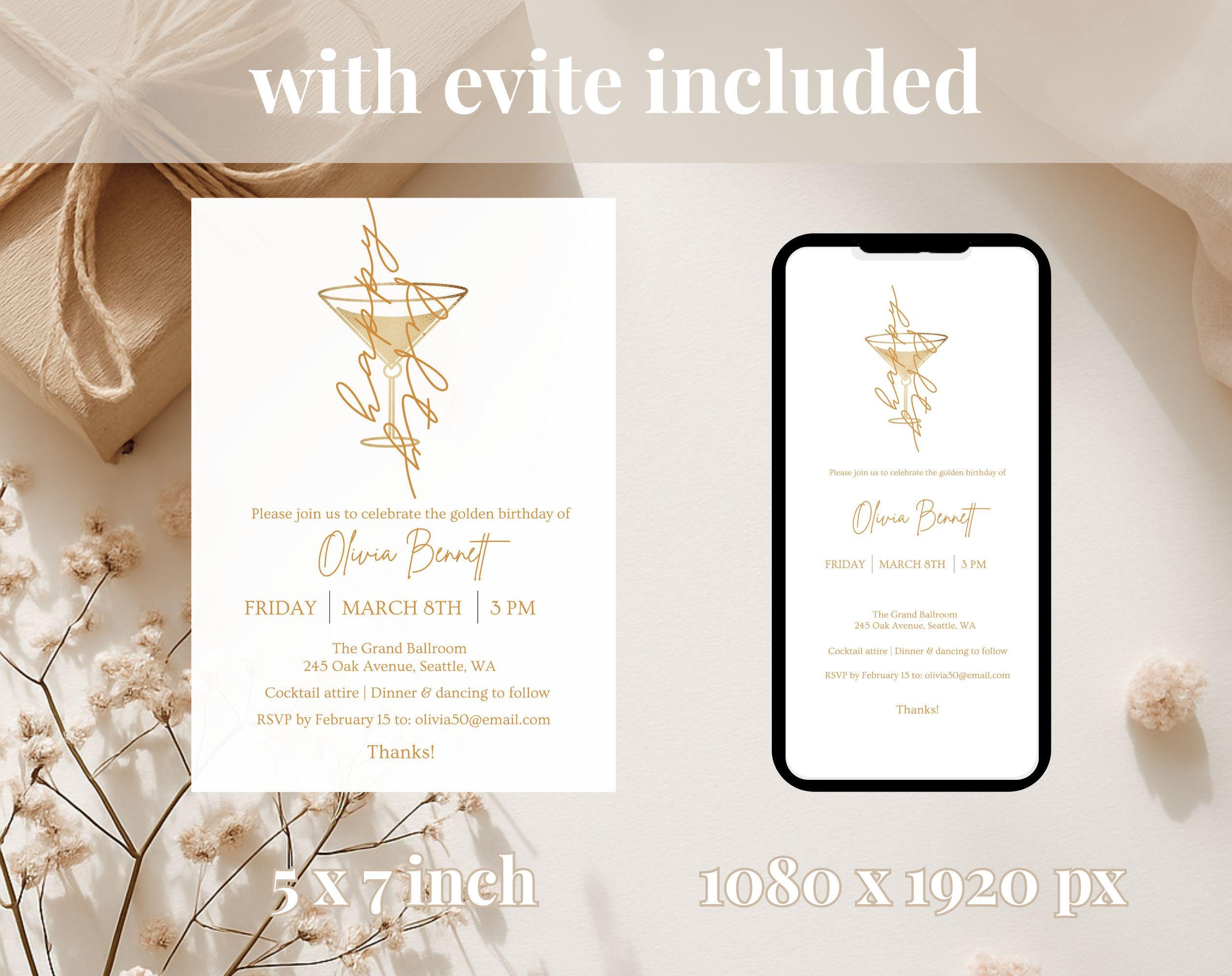 Gold Birthday Invitation