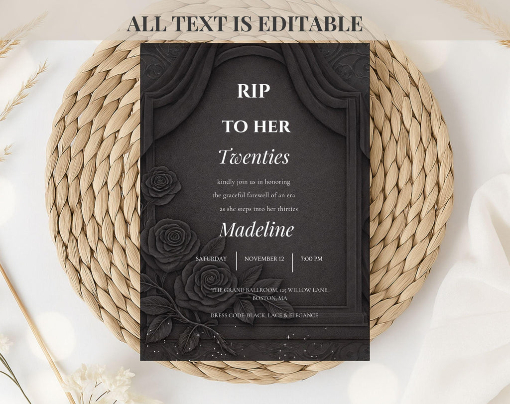 RIP to My Twenties Birthday Invitation