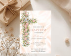 Floral Baptism invitation: