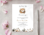 Love is Brewing Beige Coffee Bridal Shower Invitation