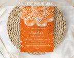 Orange 50th Birthday Dinner Invitation