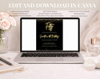 Black Gold 50th Birthday Invitation