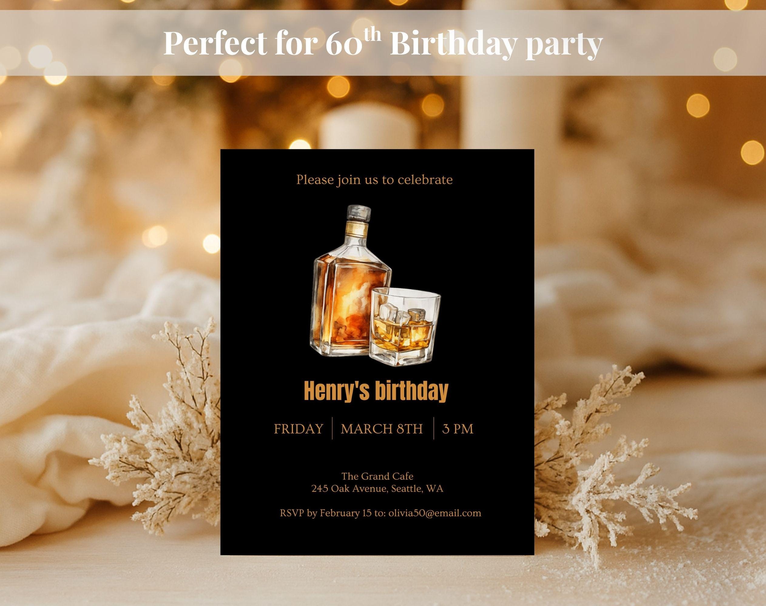 Whiskey Birthday Birthday Invitation