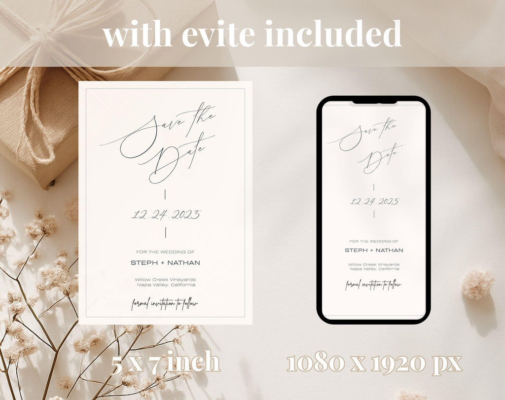 Minimal Wedding Save the Date invitation