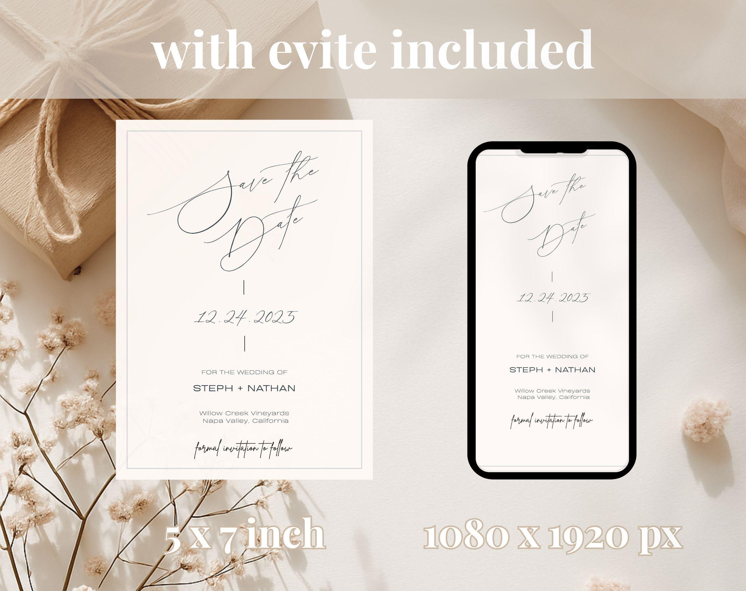 Minimal Wedding Save the Date invitation
