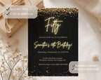 Black Gold 50th Birthday Invitation