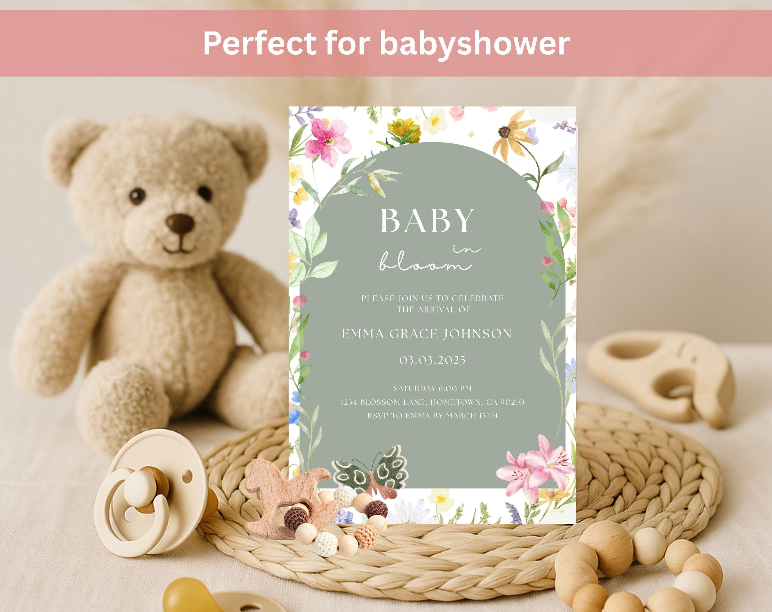 Baby in Bloom Baby Shower Invitation