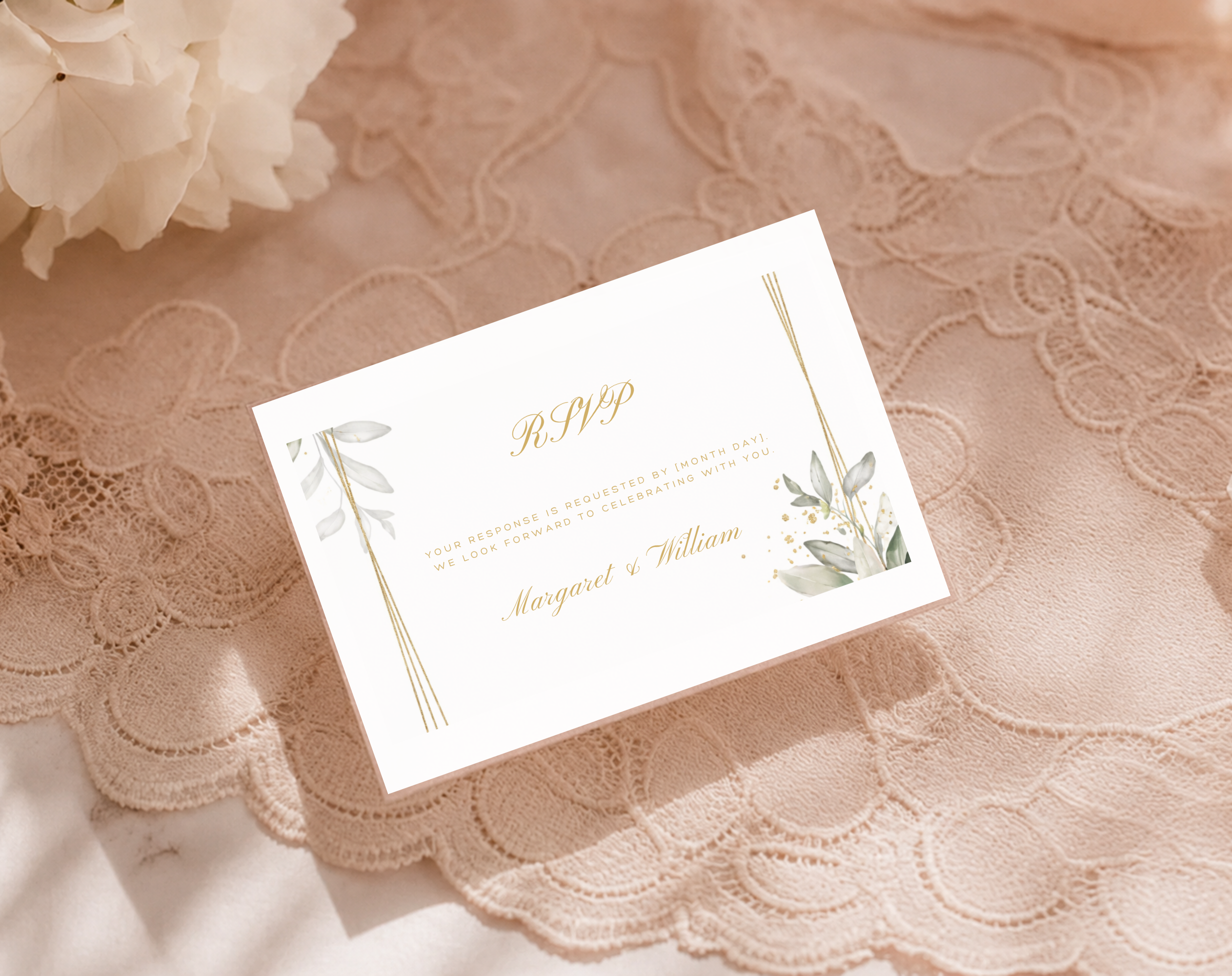 Floral 50th Wedding Anniversary RSVP Card