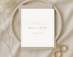50th Elegant Gold Anniversary Thank You Card Template