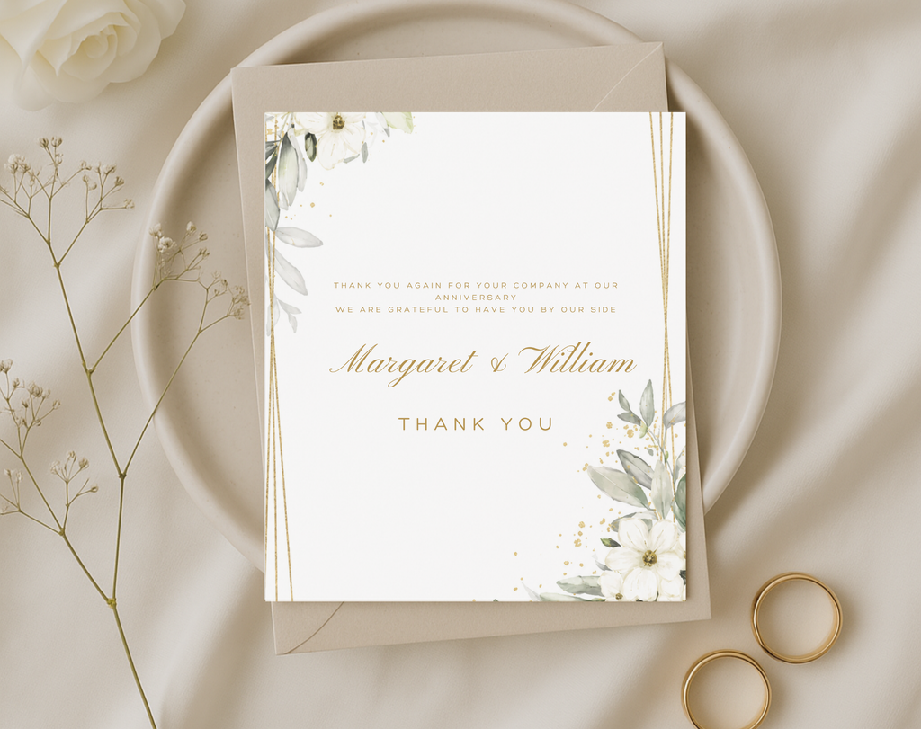 Wedding Anniversary Thank You Card Template