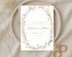 White Floral 50th Anniversary Thank you card
